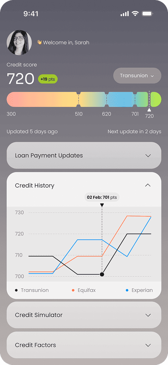 Lending services screen