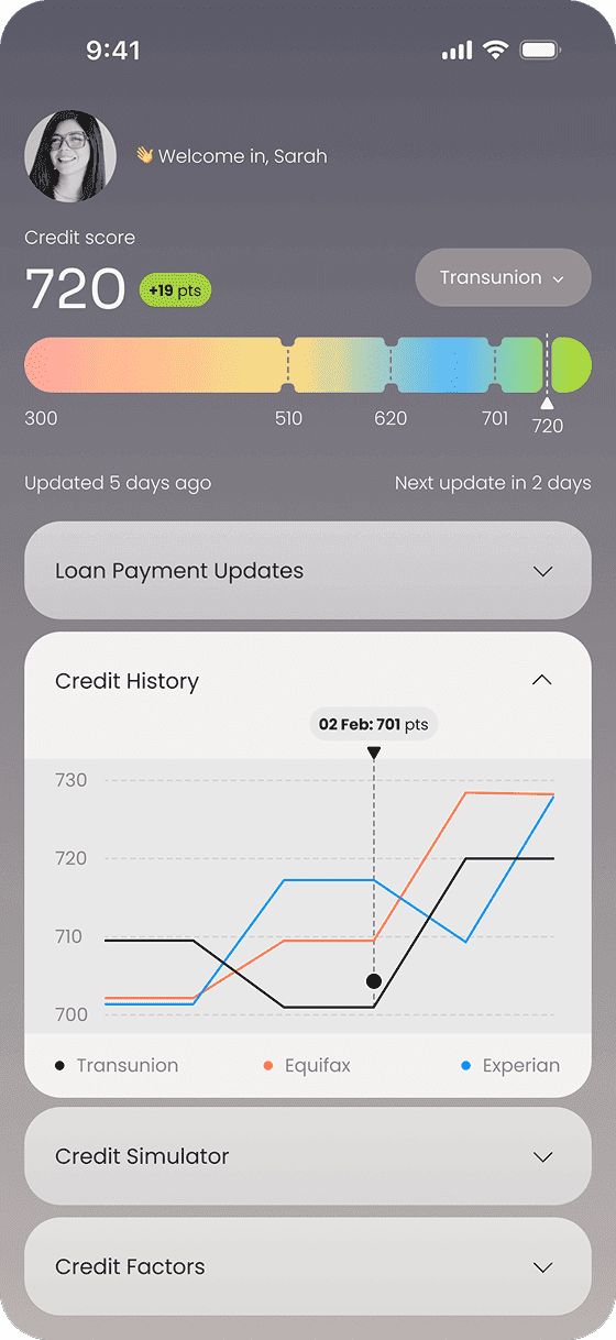 Lending services screen