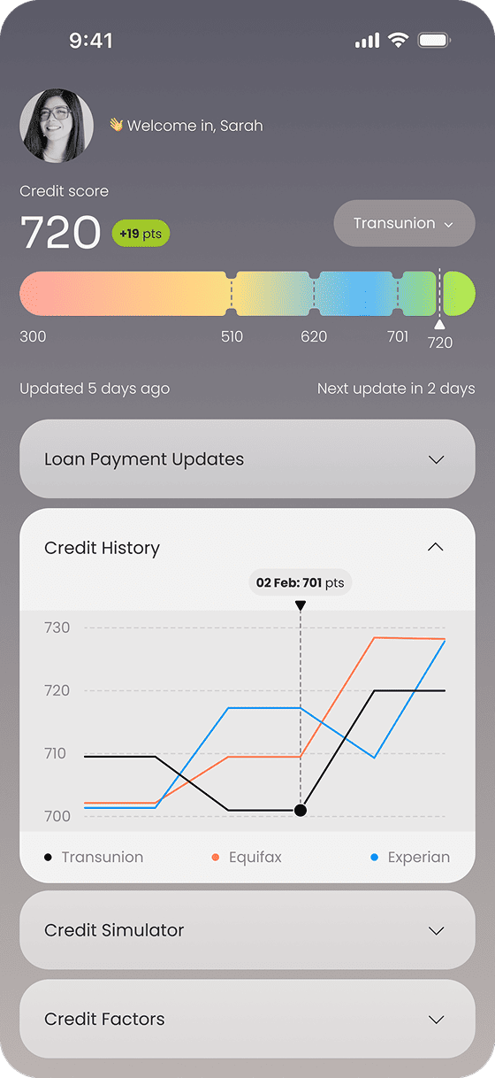 Lending services screen