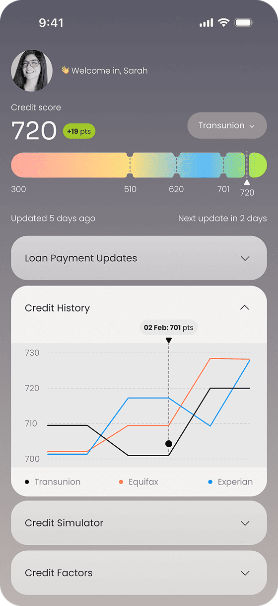 Lending services screen