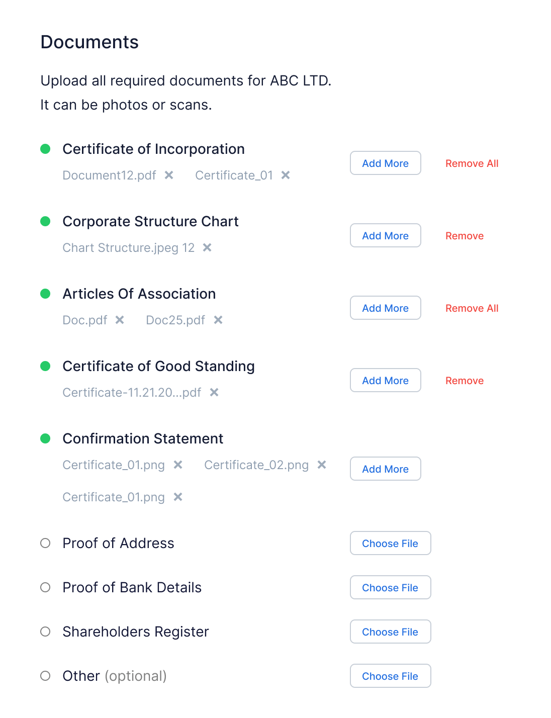 Attaged files management